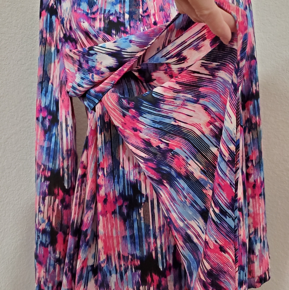 Ny Collection Abstract Print Layered Front Detail… - image 7